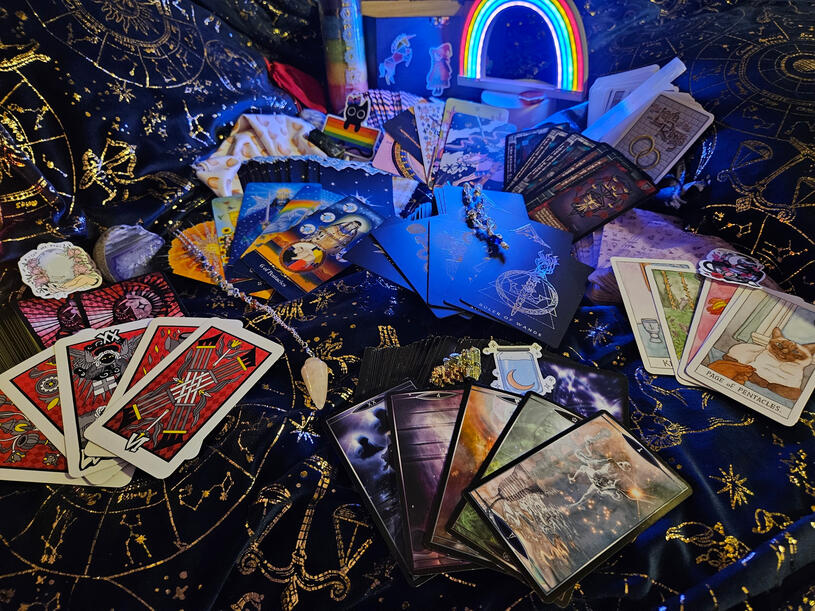 I offer a variety of choices for your reading. Please tell me which deck you would like me to read for you.